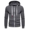 2022 nouveaux sweats à capuche pour hommes sweats à capuche veste à capuche couleur unie sweat à capuche pour homme polaire automne sport Slim Fit manteau L220730