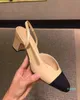 2022 chaussures pour femmes en cuir de veau chaussures à talons talons hauts sandales à bride arrière plat beige gris noir