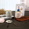 Mr Right Mrs immer rechts Paar Kaffeetassen - Brautdusche Hochzeitstag Valentinstagsgeschenk - Keramik Marmor Cups Set Y220511