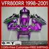 Nouveau corps OEM violet pour HONDA VFR 800RR 800 CC RR Interceptor 1998-2001 128No.136 VFR-800 VFR800 RR VFR800RR 98 99 00 01 800CC VFR800R 1998 1999 2000 2001 Kit de carénage