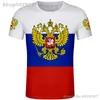 RUSSIA t shirt free custom made name number rus socialist t-shirt flag russian cccp ussr diy rossiyskaya ru soviet union clothes 220702