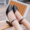 2022 NEW Elegant Sweet Pointed Thick with Single Shoes Wild Korean Fashion Small Fresh High Heels Comfort Womens Shoes G220516