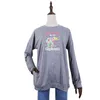 T-shirt da donna O-Collo da donna Harajuku Stampa elefante colorato Top manica lunga Casual femminile oversize T-shirt calda invernaleDonna