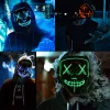 Cosmask Halloween Mixed Color Led Mask Party Masque Masque Masks Neon Mask Lichtgloed in de donkere horror gloeiende facecover FY9210 0826