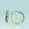 Hoop Huggie Gem's Beauty 14K Gold Gold Sterling Silver Brincos para Mulheres 2022 redonda de Emerald Diamond Diamond Moni22