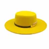 Bérets Simple Porkpie Chapeau Hommes Femmes Laine Fedora Large Bord Feuille Ceinture Été Automne Panama Trilby Cap FashionBerets Wend22