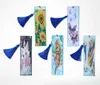 Factory Diamond Painting Bookmark Animal Style 5D Rhinestone Beaded PU Leather Floral Art Gem Bookmarks with Tassel KD1