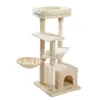 Árbol de muebles de gato para gatos interiores de 42 pulgadas Torre de gato multinivel con postes de rascado cubiertos de sisal hamaca acogedora de condominio y percha de lujo