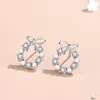 Ny Bowknot Sterling 925 Stud￶rh￤ngen Kvinnor Classic Designer S925 Silver Elegant Flower Circle Ear Top Jewelry Gifts Kvalitet f￶r kvinnlig