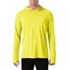 T-shirt da uomo Protezione solare Uomo Manica lunga Casual T-shirt da escursione ad alte prestazioni con cappuccio traspirante e resistente ai raggi UV