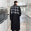 Men's Wool & Blends Menswear Fashion Fake Two-piece Plaid Spliced Woolen Coat Autumn Winter Loose Notched Double Breasted Tweed Fran22 T220810