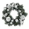 Decoratieve bloemen kransen delicate slinger krans batterij bediende sierliggende 3 kleuren kerstgroene dennencegel led verlichting ronde garla