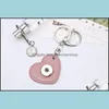 Nyckelringar smycken utbytbar ingefära snap -knappar Hjärttrender Läder nyckelring gynnar mode HA011 Drop Leverans 2021 Qt1Hz