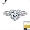 Clusterringen 6 Hartronde Cut D VVS1 Moissanite Sier Ring Diamond Test doorgegeven Fashion Claw Setting Women Giftcluster