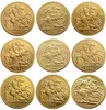المملكة المتحدة Rare 1909 British Coin King Edward VII 1 Sovereign Matt 24K Gold Copy Coins8751943
