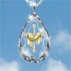 Religious crystal cross Jesus necklace Pendant christian holy image The Tree of Life Stairway Heaven teardrop crystal Ladies Necklaces pendants