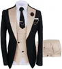Burgundy Wedding Tuxedos Mens SUP SUITS ATTO SLIT SLIP FIT COSSE per uomini Blazer Giacca da tre pezzi e pantaloni PA7289938