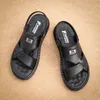 Sandals Men Summer Shoes Genuine Leather Fashion Breathble Slippers Flip Flop Beach Non-Slip Casual Outdoor Comfortable