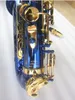 Musikinstrument New Blue Golden Key Altsaxophon Es Flat Sax Professional mit Kofferteilen