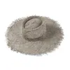 Chapeaux à large bord Casual Summer Girls Round Bowler Raw Fringe Chapeau de paille Creux Seagrass Sel Naturel Femmes Soleil pour la fête VacationWide Wend22