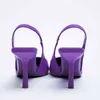 Stiletto Heels 2022 Summer Suit Comfort Shoes For Women Sandals Female Purple New Girls Low Pointed High Black Big Large Size G220518
