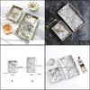 Kitchen Storage Organization European Marble Trays Ceramic Jewelry Tray Dinner Gold Inlay Porcelain Dessert Plate Steak Fruit Snack Drop D