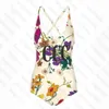 Costumi da bagno interi da donna classici Costumi da bagno firmati Costumi da bagno da spiaggia estivi floreali per bikini da donna Abiti di marca senza schienale