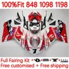 FATINAS DE INJEÇÃO PARA DUCATI 848 1098 1198 S R 848R 1198R BODYWORK 163NO.34 848S 1098S 2007 2008 2009 2010 2012 2012 1098R 1198S 07 08 09 10 11 12 OEM Body Red Flames Red Flames