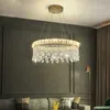Pendant Lamps Living Room Round Chandelier Gold Led Indoor Light Fixture Modern Bedroom Hanging Lamp Luxury House Decoration Cristal Lustre