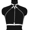 Bustiers Corsets Готическое ожерелье нижнее белье панк кожа Harajuku Chains Harness Risters подвески для женщин