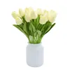 20pcs pu foam tulip باقة زهرة مزيفة لزخارف الزفاف ديي المنزل ديكور زهرة الاصطناعية المحاكاة tulip 220527