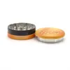 Smerigliatrici 55mm 3 Parti Hamburger Smerigliatrice in metallo Materiale in lega di zinco Smerigliatrice per tabacco Fumo di sigaretta Smerigliatrice per erbe secche GCF14288