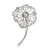 Pins Broschen Einfache Elegante Grau Weiße Perle Kristall Niedliche Blume Für Frauen Luxus Silber Farbe Zirkon Legierung Pflanzen Brosche Sicherheitsnadeln