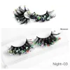 Luminous Colored Faux 3D Mink Eyelashes Thick Long Fluffy False Eyelash Sequins Full Strip Eye Lashes Extension Makeup3027767