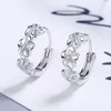 Pendientes de aro de cristal de ciruela romántica de plata 925 para mujer, diseñador de moda, accesorios de boda para fiesta, regalos de joyería