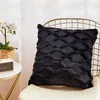 Kudde/dekorativ kudde geometrisk kudde täcker fast färgkuddar dekorativa kast 3d mjuk plysch kuddväska för soffa nordisk heminredning