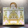 Sunshine Tote Bags Graffiti Handbag Inclined Shoulder Bag Wallet Totes Genuine Leather Amber Handle Embroidery Wide Strap Open Classic Letter Print High-quality