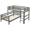 TwinOverTwin Bunk Bed Loft Bed With Ladder can be divided into Two BedsGraya48299c9179237