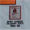 MĘŻCZYZN 1986-1988 RETRO Oklahoma State Cowboys 21 Barry Sanders College Football Jerseys Sanders College Football koszule Orange