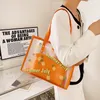 2 uds. Bolso de mano informal a la moda, bolsas de gelatina transparentes frescas de verano, bolso de hombro de gran capacidad