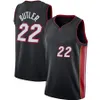 2022 Maglie Basket Jimmy Butler 22 Tyler Herro 14 Bam Adebayo 13 Jersey Nero Bianco Rosso E City 75th Men Maglia cucita S-XXL Mix Match Order