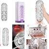 NXY Sex Masturbators Transparent Silicone Masturbation Cup for Men Safe Soft Fidget Toys Orgasm Male Masturbator Toy Realistic Vagina Adult Goods 220127