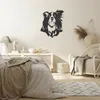 ブラックコリーシルエットメタルウォールアート - 犬愛好家のためのザ、ボーダーコリーブラックメタルホームウォール装飾