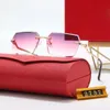2022 designer sunglasses for woman frameless metal Half frame rectangle Prescription Glasses Frame Anti-Blu-ray fashionable dress european style sunglass with Box