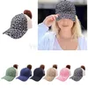 Women Ponytail Baseball Cap Party Supplies 45 Styles Washed Distressed Messy Buns Ponycaps Leopard Sunflower Criss Cross Trucker Mesh Hats ZC1119