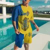 est Men T Shirt Sets Ukraine Flag Fashion Tracksuit 2 Piece Summer 3D Print Casual Shorts Sportswear Street Male Clothes 220708