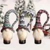 UPS nuevas decoraciones navideñas gnomos hechos a mano cubierta de botella de vino fiesta cena mesa decoración creativa barba muñeca sin rostro Navidad