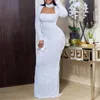 Сексуальные вечеринки в клубе ужин длинное макси -платье женщины Африканская квадратная шея сплит женские валлиоды шикарные белые свадебные платья элегантные повседневные 360i