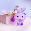 Transparant Cut Rabbit Keychain Dream Crystal Doll Pendant Car Pendant Small Gifts Groothandel