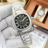 New 30mm 7008/1A-001 Automatic Womens Watch 7008/1 Ice Blue Textured Dial Stick Markers Stainless Steel Bracelet Diamond Bezel Lady Watches Timezonewatch